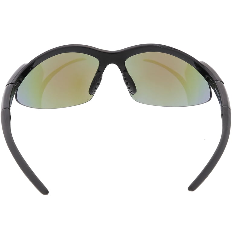 TR-90 Semi Rimless Sports Wrap Sunglasses Ribbed Arms  display picture 1