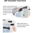 thumbnail image 2 of 3 Swing Arms Towel Holder Wall Mount Towel Rack Dish Rag Dishcloths Washcloth Storage Organizer Hanger Swivel Hand Towel Bar(black), 2 of 5