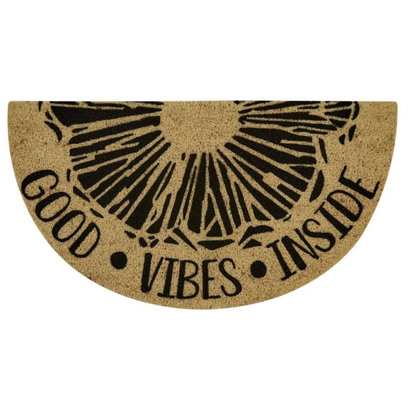 Split P Buena Vibra Black Floral Doormat