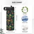 thumbnail image 4 of Yiaed Hawaiian Tribal Mask Print Water Bottle with Straw Lid, Stainless Steel Double Wall Insulated Water Bottle | Leak-Proof and Spill-Proof Water Bottle, 4 of 8