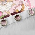 thumbnail image 4 of jejeloiu Cartoon Bear Blackout Curtain Set of 2,Phonograph Pink Tulip Bowknot,42x84 Inch, 4 of 6