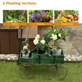 thumbnail image 5 of Patiojoy Wooden Garden Flower Planter Wagon Wheel Plant Bed Decorative Garden Planter for Backyard Garden Green, 5 of 10