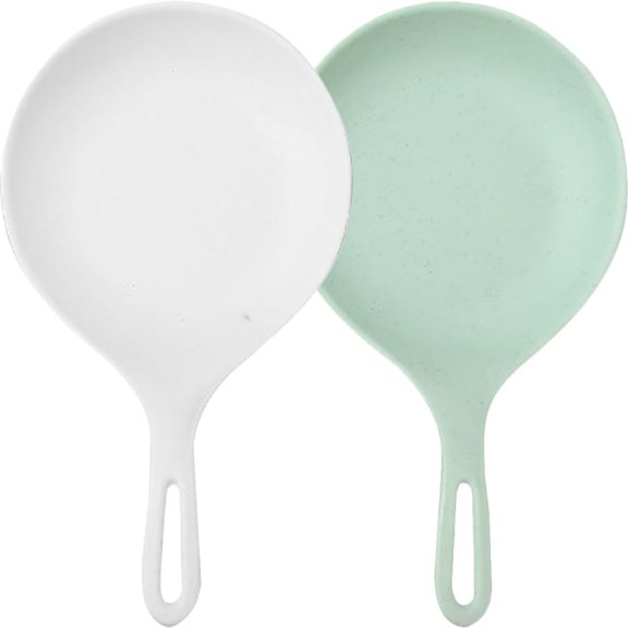 ARTIBETTER 2pcs Spoon Plate with Handle Melamine Sauce Dish Appetizer Plates Handled Serving Plates Korean Plates Tasting Dishes Dinner Plates for Dessert Steak