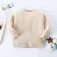 thumbnail image 2 of Toddler Kids Baby Girl Boy Crewneck Long Sleeve Solid Color Sweater For Knitted Sweater Autumn Winter Warm Pullover Tops Coat Jacket Leisure Beautiful Girl Top, 2 of 4