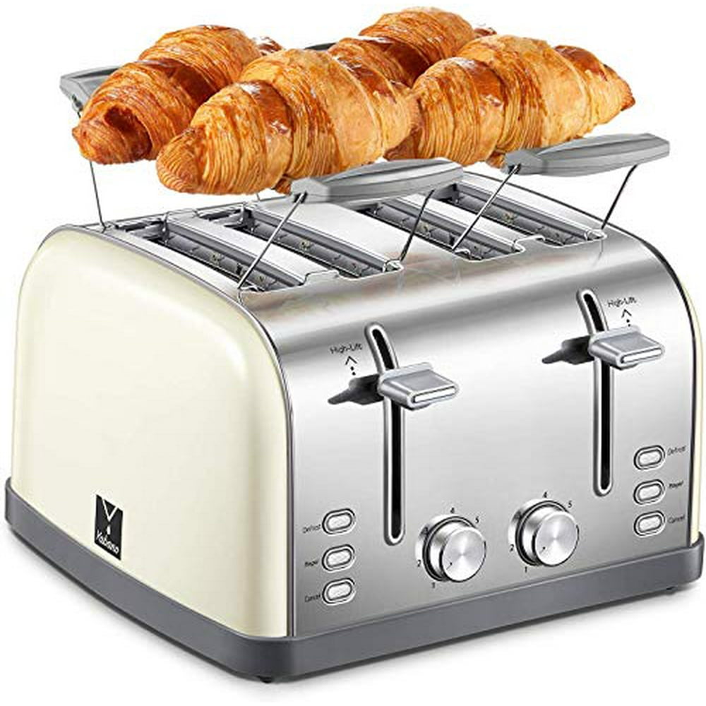 4 Slice toaster, Retro Bagel Toaster Toaster with 7 Bread Shade