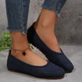 thumbnail image 5 of Tawop Shoes Women Womens Dress Shoes Work Shoes Flats Round Toe Casual Suede Navy 9.5, 5 of 8