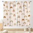 thumbnail image 2 of 70s Kitchen Curtains, Colorful Rainbow Boho Mid Century Abstract Sun Funky Retro Sunset Sunrise Vintage Window Drapery Treatments for Bedroom Living Room Bathroom 2 Panels, 42x84in, 2 of 5