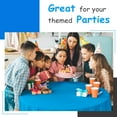 thumbnail image 3 of 5 Pack Premium Sky Blue Plastic Tablecloth - 108 x 54 in. Disposable Rectangle Plastic Table Cloth - Decorative Rectangle Table Cover Smooth Tablecloth - Disposable Table Cloths For Parties And More., 3 of 5