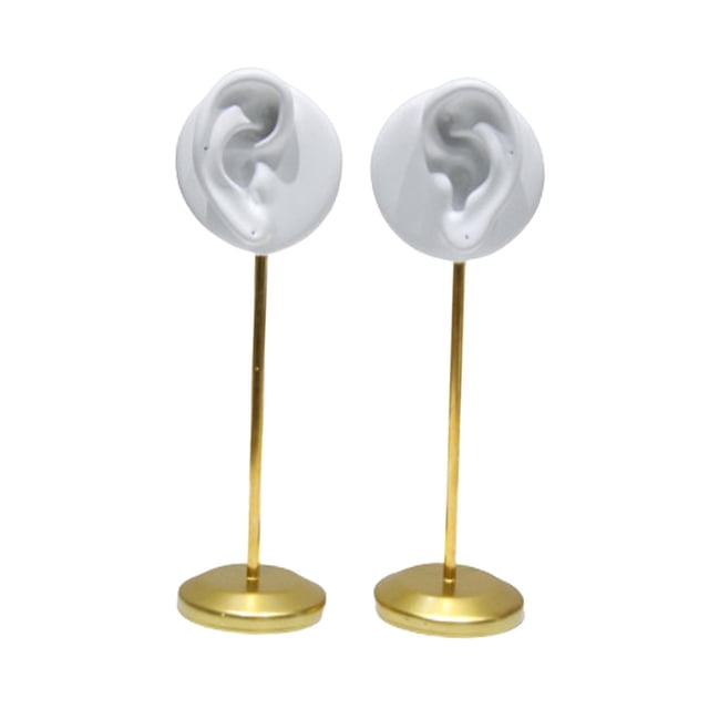 2 piezas de soporte de exhibición de aretes con forma de oreja, soporte de ganchos para orejas estables para Blanco