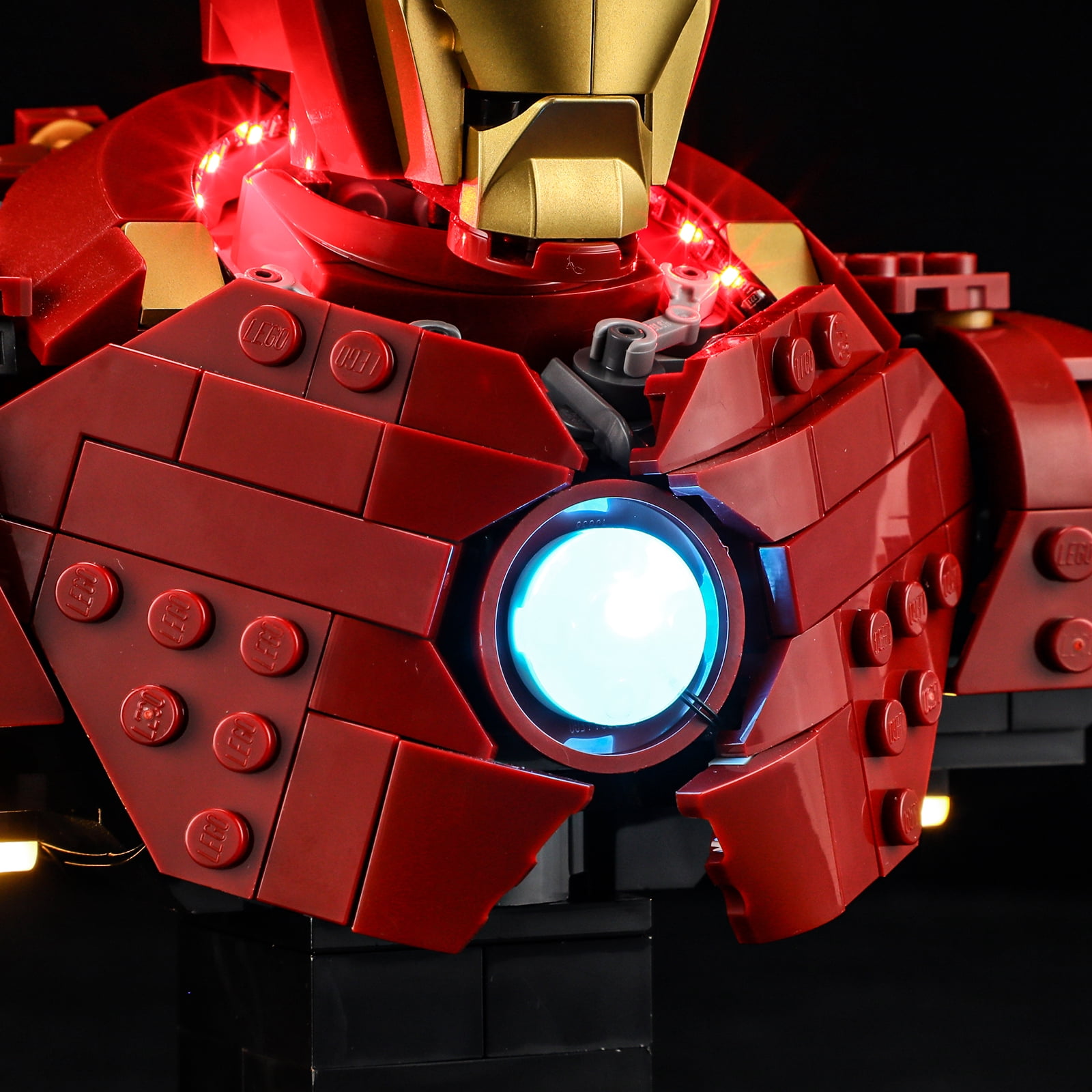 QC Ltbrcik Lighting Set for Lego Iron Man MK4 Bust 76327 Building Blocks Without Building Blocks Set