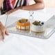 thumbnail image 1 of Funda de acrílico a prueba de polvo para tartas, protector para mesa de comedor, vitrina decorativa para panadería, para postres, quesos, cocinas, Oro rectangular S, 1 of 8