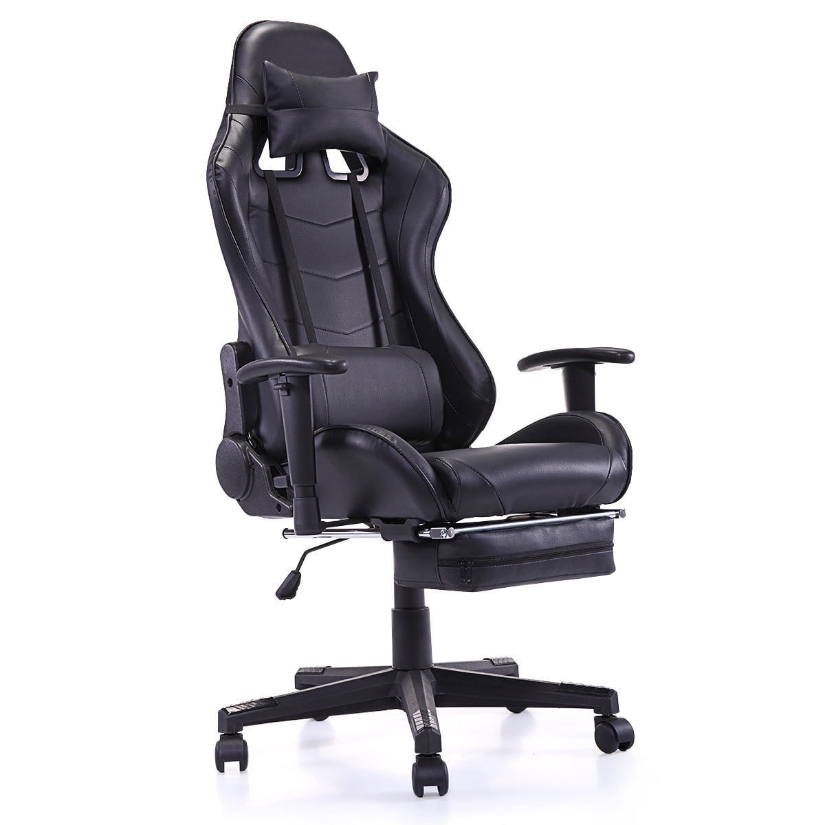 Kepooman High-Back Swivel Gaming Chair, Reclining Ergonomic Computer Chair with Lumbar Support - Black Kepooman High-Back Swivel Gaming Chair, Reclining Ergonomic Computer Chair with Lumbar Support - Black