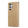 thumbnail image 3 of SaniMore Magnetic Closure Flip Wallet Case for Samsung Galaxy S23 Ultra, [RFID Blocking] Card Holder PU Leather Glitter Diamond Heart Cover with Kickstand Shockproof Protective Shell, Gold, 3 of 9
