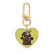 thumbnail image 1 of Helado de cereza negro silueta Llavero de metal en forma de corazón dorado, 1 of 3