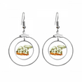 thumbnail image 1 of Delicious Fresh Mushroom Illustration Earrings Dangle Hoop Jewelry Drop Circle, 1 of 3