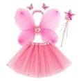 thumbnail image 2 of LIIPEE Girls Fairy Dress Up Outfits 4 Piece Cartoon Mesh Tutu Skirt Wing Magic Wand And Hairband Kids Cute Comfortable Party Outfit Sets,3-10 Years, 2 of 4