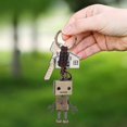 thumbnail image 3 of Robot Pendant Keychain, Vintage Bronze Leather Keychain Braided Leather Rope Key Ring Charm Ornament Key Decoration, 3 of 5