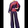 thumbnail image 3 of Conjunto de Dos Piezas Holgado de Otoño para Mujer, con Hombros Descubiertos, Estampado, Larga, Informal, para Salir, Pantalones Anchos Púrpura S, 3 of 8