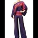thumbnail image 3 of Conjunto de Dos Piezas Holgado de Otoño para Mujer, con Hombros Descubiertos, Estampado, Larga, Informal, para Salir, Pantalones Anchos Púrpura L, 3 of 8