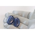 thumbnail image 5 of Sterling Silver Kyanite Earrings Deep Blue Smooth Oval Large Drops Shimmery Dangles Designed for Adult Women, 5 of 5