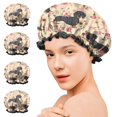 thumbnail image 7 of Shower Caps,Dachshund and Flower Waterproof Shower Cap for Women 4 Pieces,Double Reusable Hair Cover for Shower PEVA Elastic Stretch Hem, 7 of 7