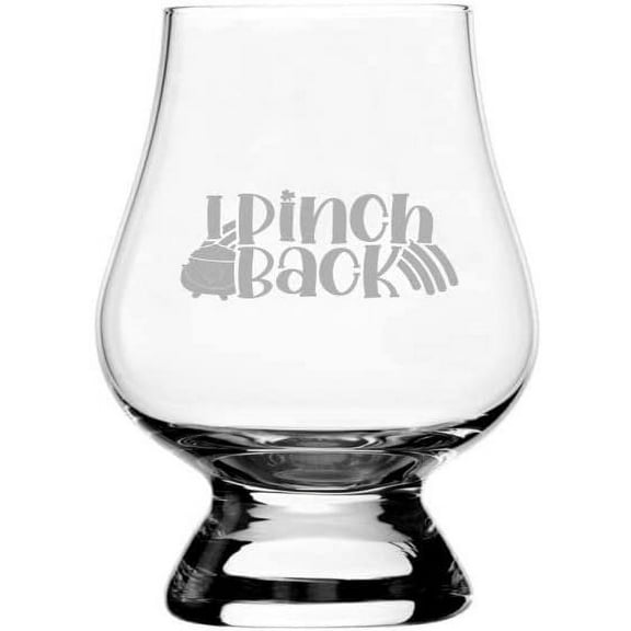 I Pinch Back St Patrick's Day Etched 2.5oz Glencairn Miniature Wee Whisky Glass