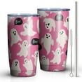 thumbnail image 2 of 20oz Tumblers Halloween Ghosts with Boo Stainless Steel Vacuum Insulated Double Wall Travel Tumbler Cups Mug with Lid and Straw,Cleaning Brush for Cold & Hot Drinks, 2 of 7