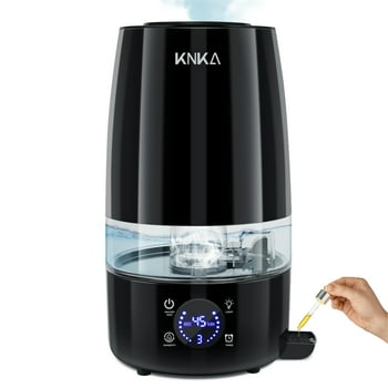 KNKA Humidifier, 4.5L Humidifier for Room, Cool Mist Humidifier with Essential Oil Diffuser, Air Humidifiers for Home, Baby, and Bedroom, 40H Runtime, Humidity Control, Timer, Night Light