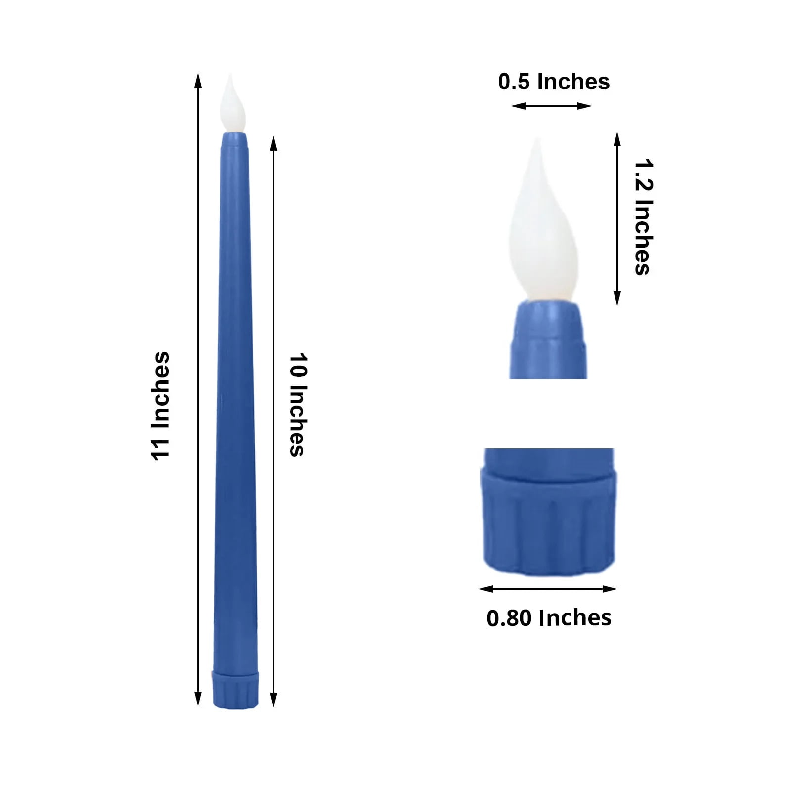 BalsaCircle 8 Blue 11" LED Mixed Taper Flameless Candles Lights Wedding Reception