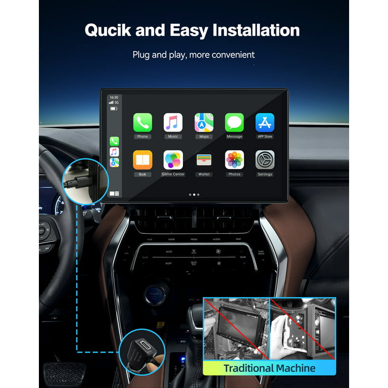  9-Inch Wireless Car Stereo with Carplay, 1080P Camera, GPS  Navigation, Android Auto - By LAMTTO : Electronics