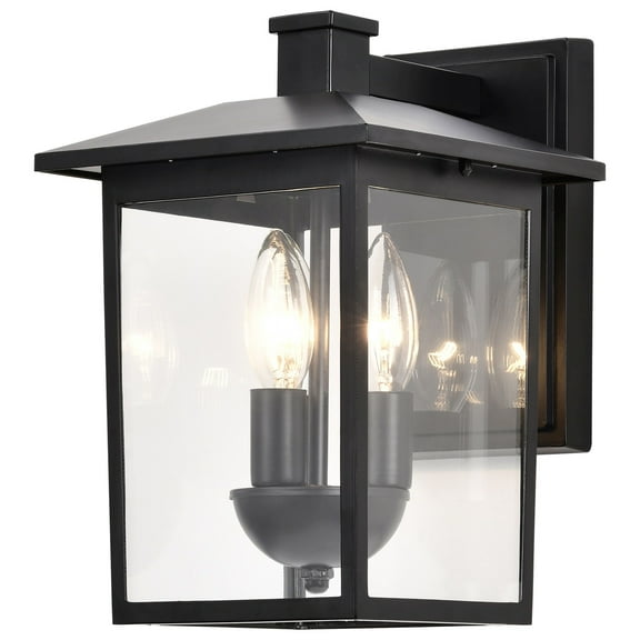 Nuvo Lighting Jamesport Outdoor Small Wall Light Matte Black Finish Clear Glass