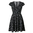 thumbnail image 1 of Women's Printed Casual Short Sleeve Fit and Flare Dress, 1 of 6