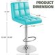 thumbnail image 3 of JJUN Bar Stools Modern Pu Leather Swivel Adjustable Hydraulic Bar Stool Square Counter Height Stool Set of 2 (Blue), 3 of 8