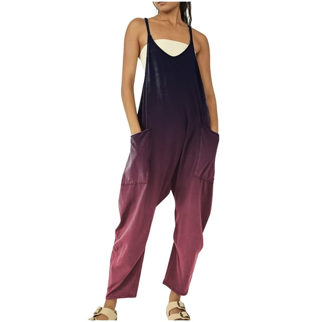 adviicd Combinaison Femme Été Sans Manches Rayée Ceinturée Combishort Rose Vif,m