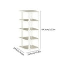 thumbnail image 2 of LACKUST 5 Tier Plastic Shoe Rack - Space Saving Modern White Shoe Storage Organizer for Entryway, Dorm & Bedroom, Easy to Clean, 2 of 6