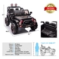 thumbnail image 3 of Black 2-Seater 12V Battery Kids Ride On Car Truck Electric Toys 3 Speeds Gift w/Music,LED,Cover,Remote Control, 3 of 18