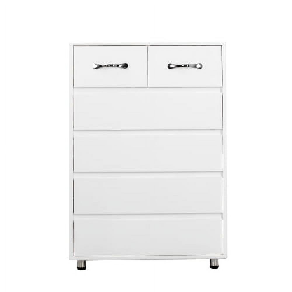 6-Drawer Dresser, Wood Chest of Drawers for Bedroom, Modern Storage Cabinet Dresser Organizer Unit for Living Room, Closet, Hallway, White