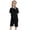 Black, variant on Toddler Kids Baby Boy Girl Solid Pullover Short Sleeve Sweatshirt T Shirt Crewneck Tops Shorts Set Clothes Girl Comfy Outfit Sets
