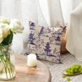 thumbnail image 2 of Chinoiserie Trees House Tower Blue Throw Pillow Cover, 18 x 18 Inch Cushion Case Outdoor Decoration for Sofa Couch Farmhouse, 2 of 6