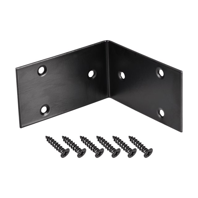 Unique Bargains L Forme 85x85x48mm Noir Cornière Angle Support 4 Pack