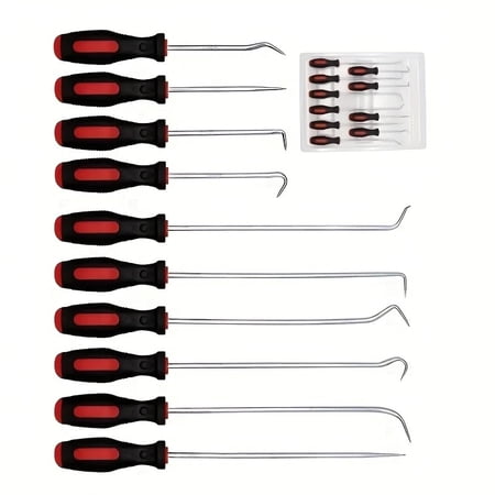 DEXIMRO 10-Piece Precision Pick and Hook Set – Automotive and Electronic Tool Kit for Oil Seals, O-Ring Seals, Gaskets, and Mini Hooks – Ideal for Car Maintenance and Repairs