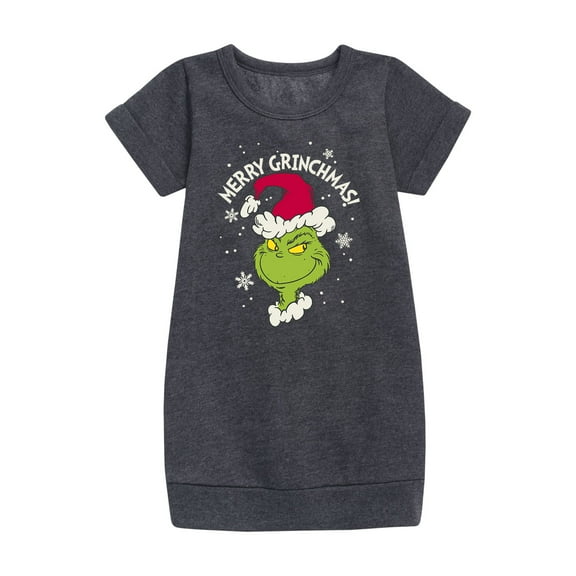 Dr. Seuss - Merry Grinchmas - Toddler And Youth Girls Fleece Dress