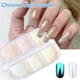 thumbnail image 3 of 2 cajas de polvo de uñas cromado con perla blanca, polvo de pigmento cromado transparente con brillo de hielo para uñas, uñas inspiradas en donas esmaltadas, efecto espejo, purpurina en, 3 of 7