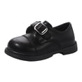 thumbnail image 1 of dmqupv Chaussures Mary Jane pour Bébé Fille, Cuir Britannique Rétro, Bout Rond, Chaussures Simples, Chaussures pour Enfants, Noir, Taille US 8, 1 of 8