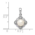 thumbnail image 2 of FB Jewels Sterling Silver Rhodium FW Cultured Pearl & Diamond Pendant, 2 of 2