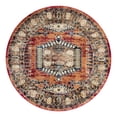 thumbnail image 3 of Unique Loom Utopia Collection Area Rug - Larissa (8' Round Terracotta/Blue), 3 of 7