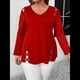 thumbnail image 5 of Blusas de Verano para Mujer con Hombros Descubiertos, Camisetas de Larga, Blusas con Diseño de Tiras Cruzadas y Aberturas Rojo 4XL, 5 of 7
