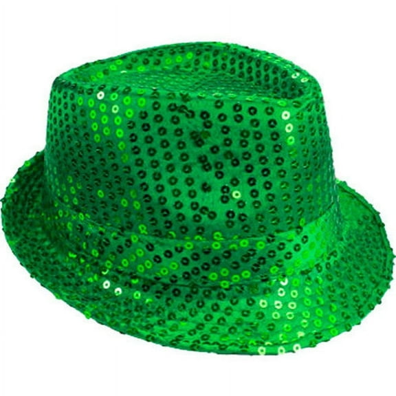 Sedona Designz Green Sequin Unisex Fedora Hat for Mardi Gras Parties and Costumes