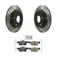 thumbnail image 1 of Transit Auto Rear Coated Drilled Slotted Disc Brake Rotors and Ceramic Pads Kit for Car Honda Civic Insight KDA-101947, 1 of 11