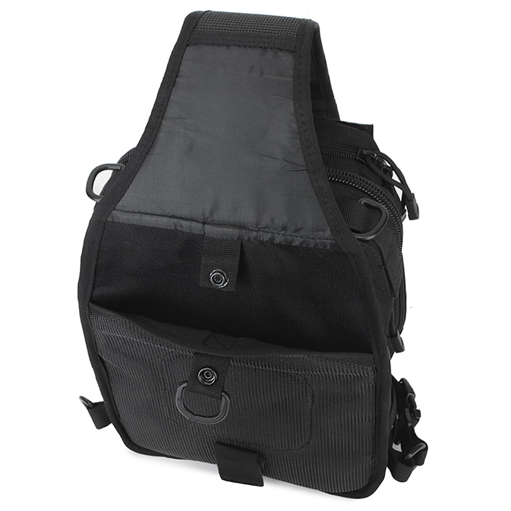 Outdoor Utility Sling Backpack Single Shoulder Fishing Tackle Bag Crossbody Chest Bag Fishing ...